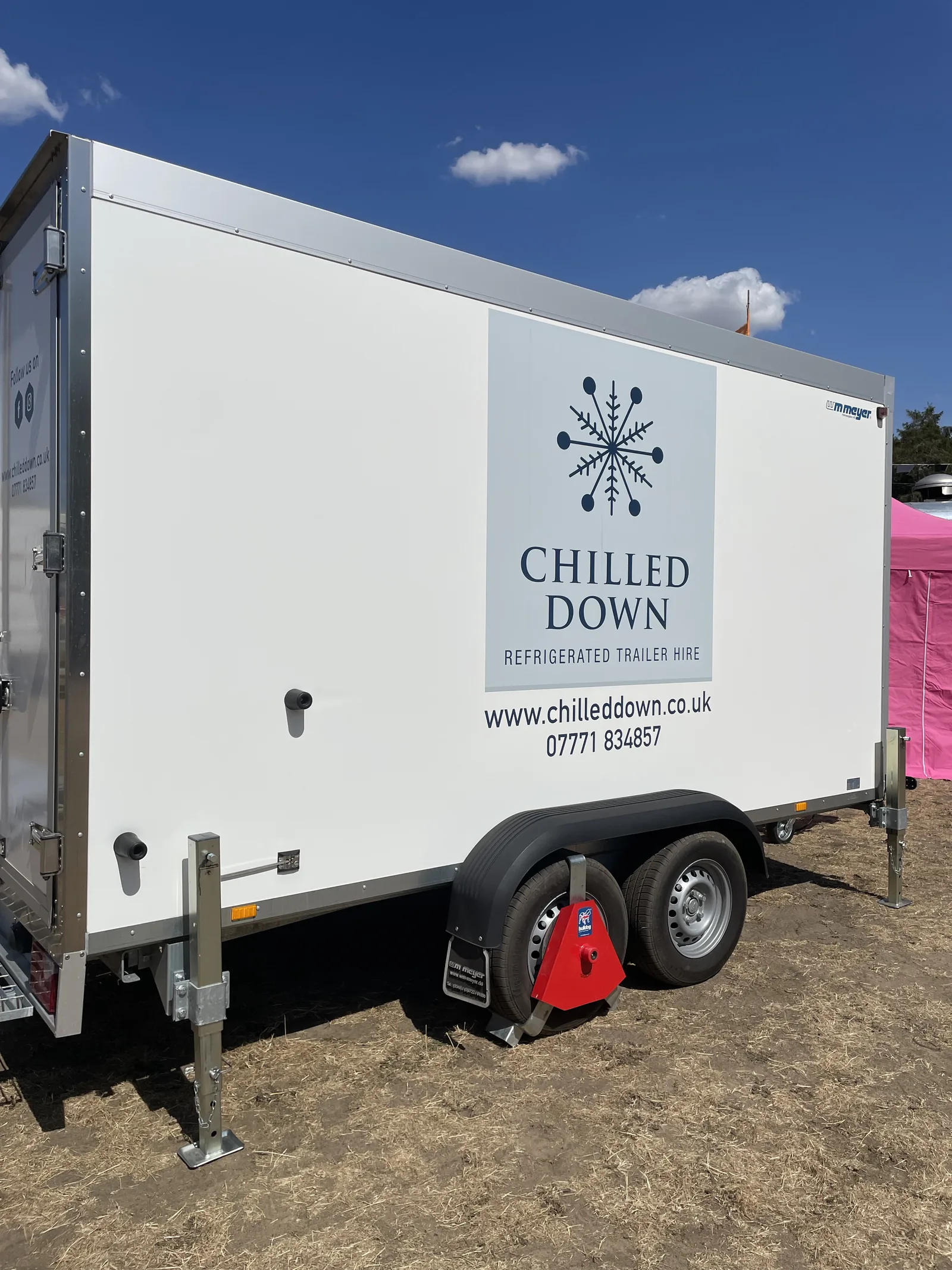 Chilled Down refrigerated trailer at Harlequin Fayre festival Bradmoor Woods Norfolk