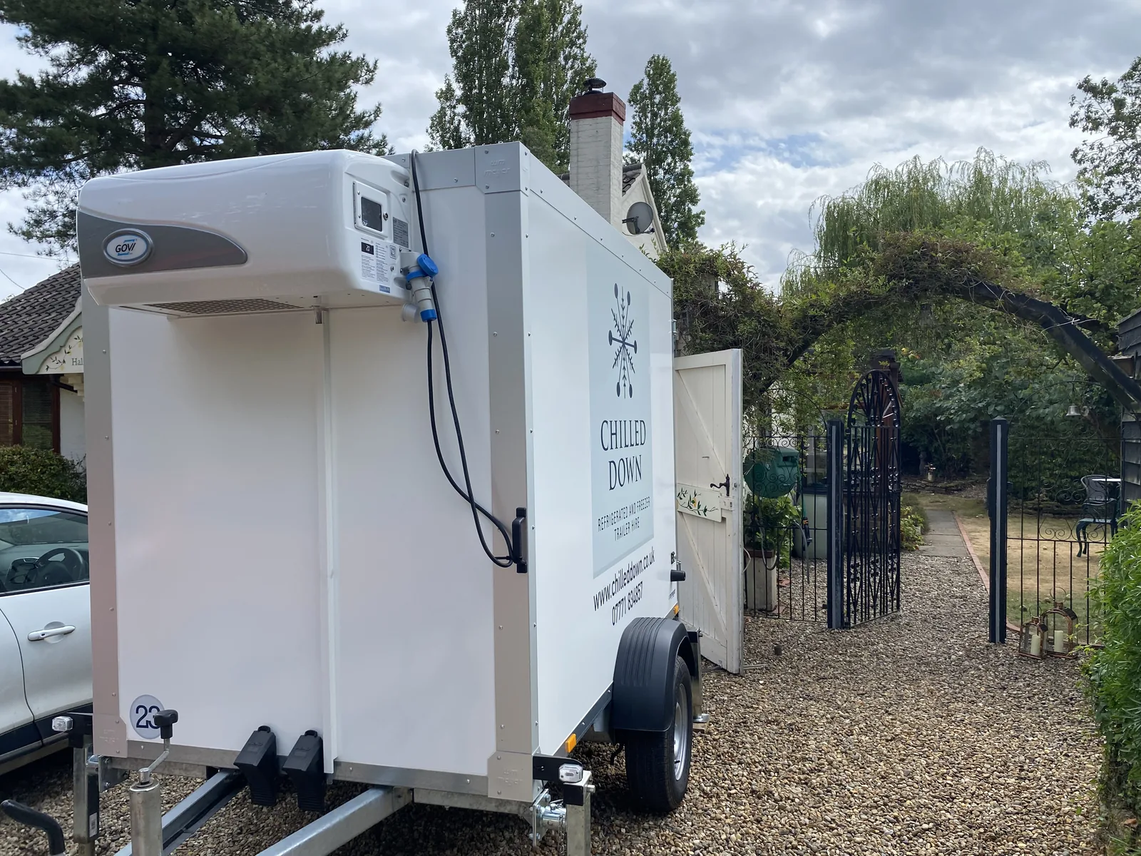 Chilled Down refrigerated trailer at residential property Norwich