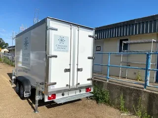 4 metre freezer trailer delivered to RNAA in Norwich by Chilled Down