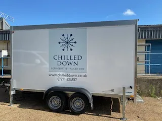 Freezer trailer rear view showing RNAA delivery in Norwich