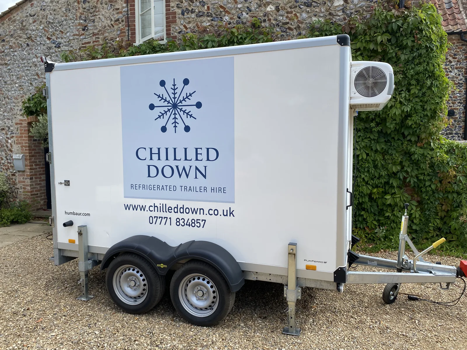 Refrigerated trailer and chest freezer hire for anniversary party in Holt, Norfolk
