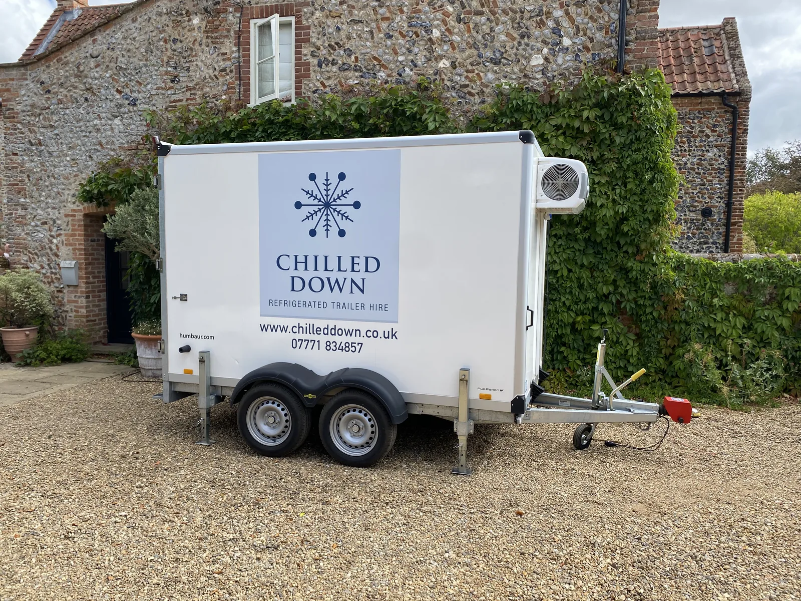 Chilled Down refrigerated trailer hire for anniversary party, Holt, Norfolk