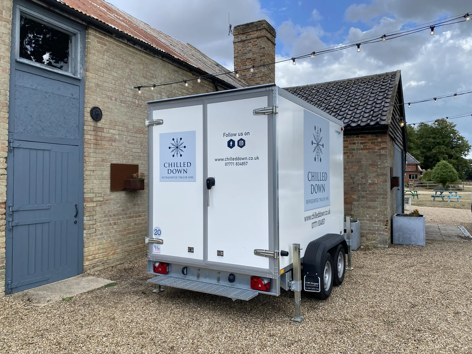 Chilled Down refrigerated trailer at Henham Barns wedding venue in Suffolk