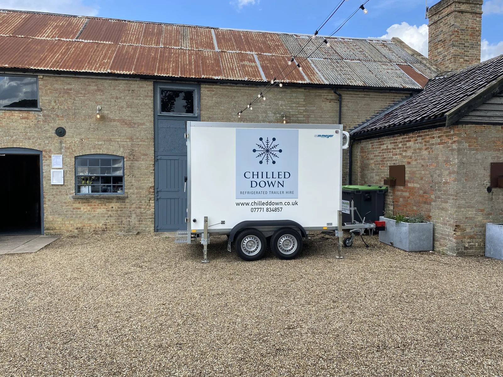 Refrigerated trailer for wedding cold storage hire in Suffolk