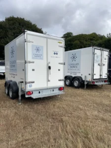 Two Chilled Down refrigerated trailers at Field Maneuvers in Norfolk