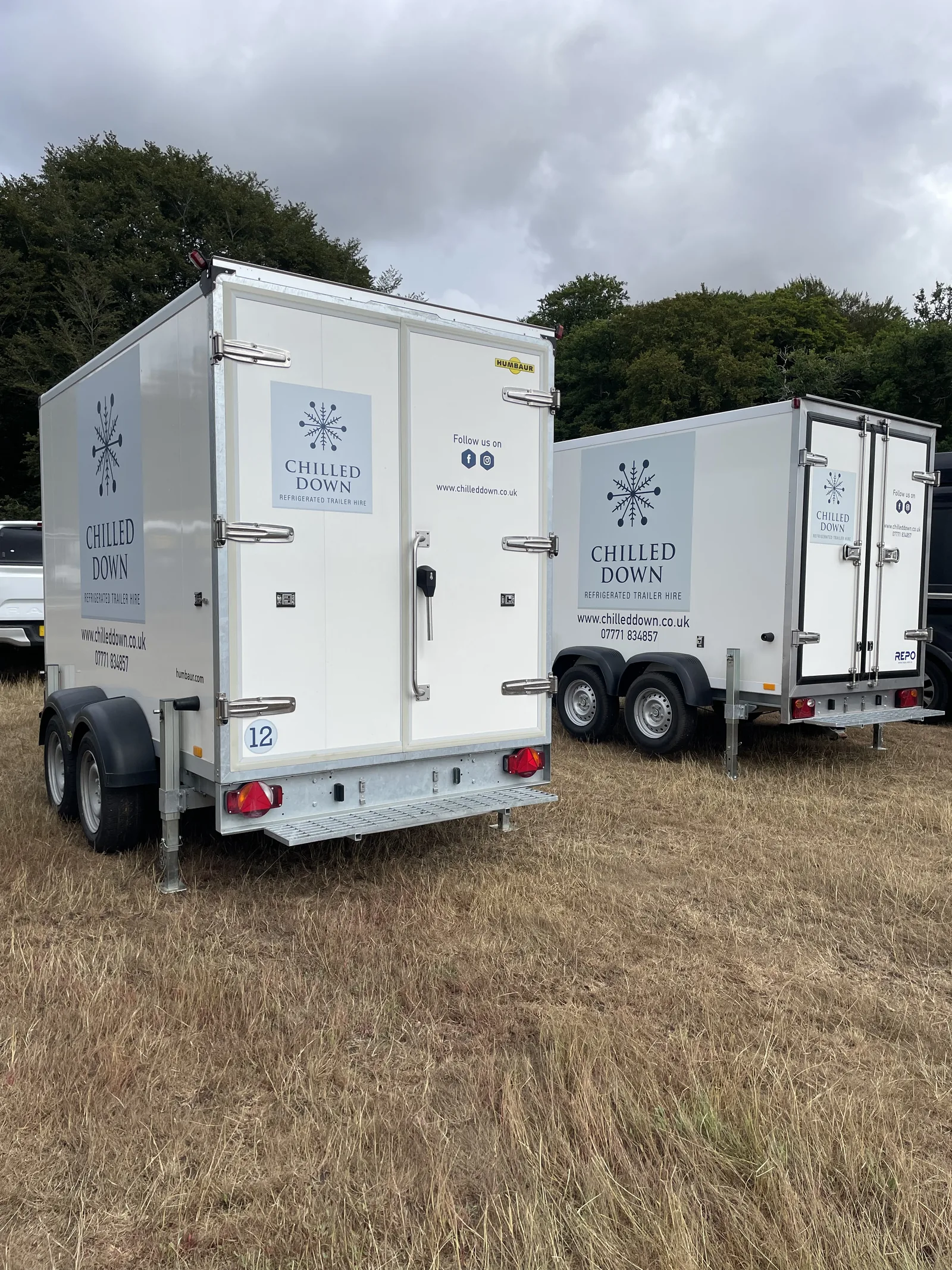 Two Chilled Down refrigerated trailers at Field Maneuvers in Norfolk