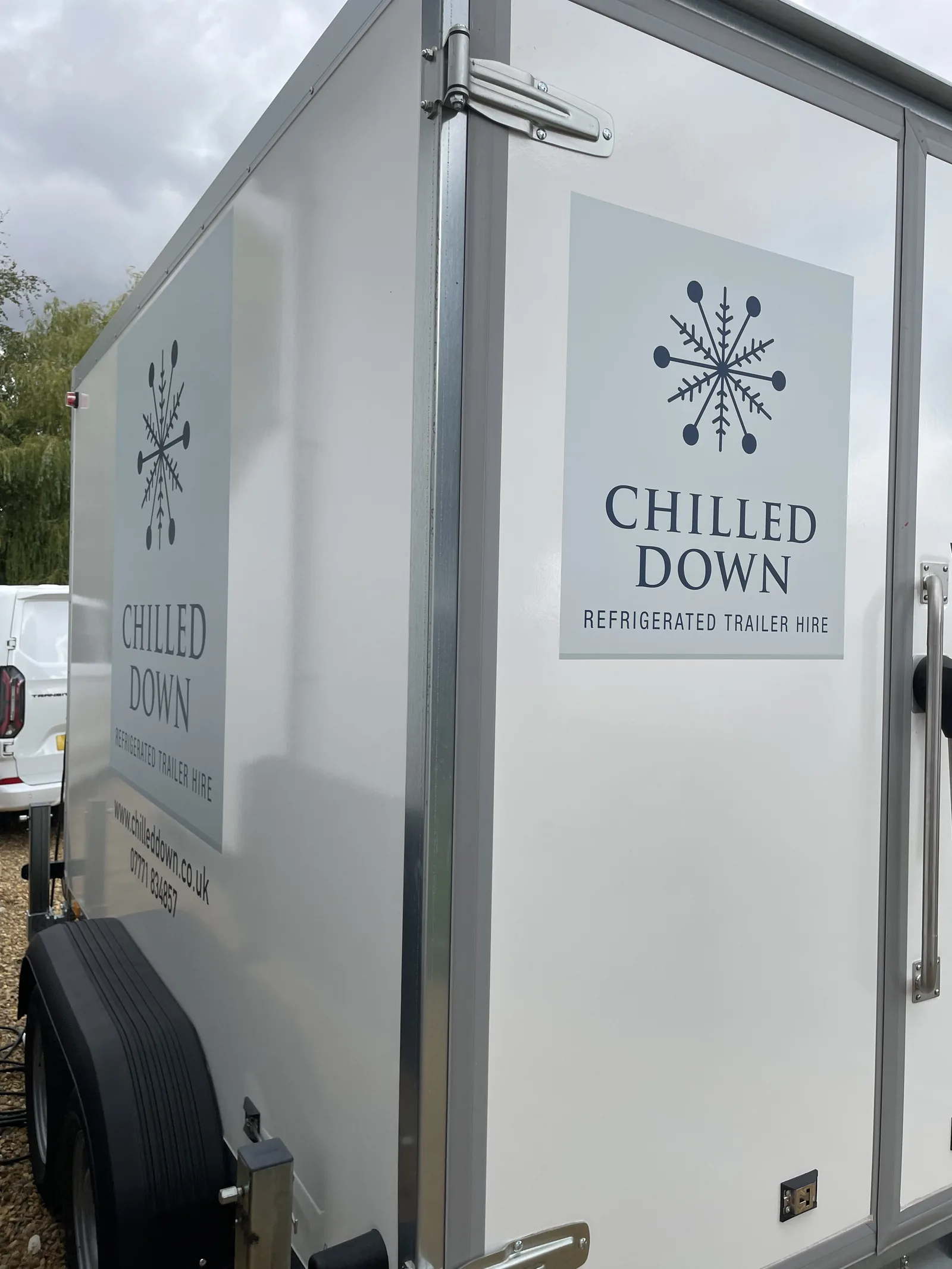 Chilled Down refrigerated trailer showing branding and refrigeration unit Wendling